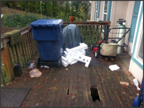 New deck and railing: before